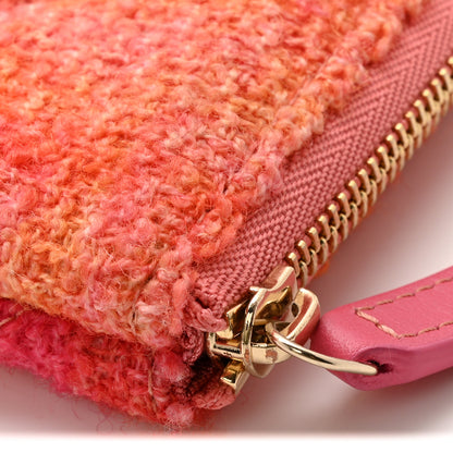 Chanel Tweed Large Chanel 19 Cosmetic Case Coral Pink 12 of 13