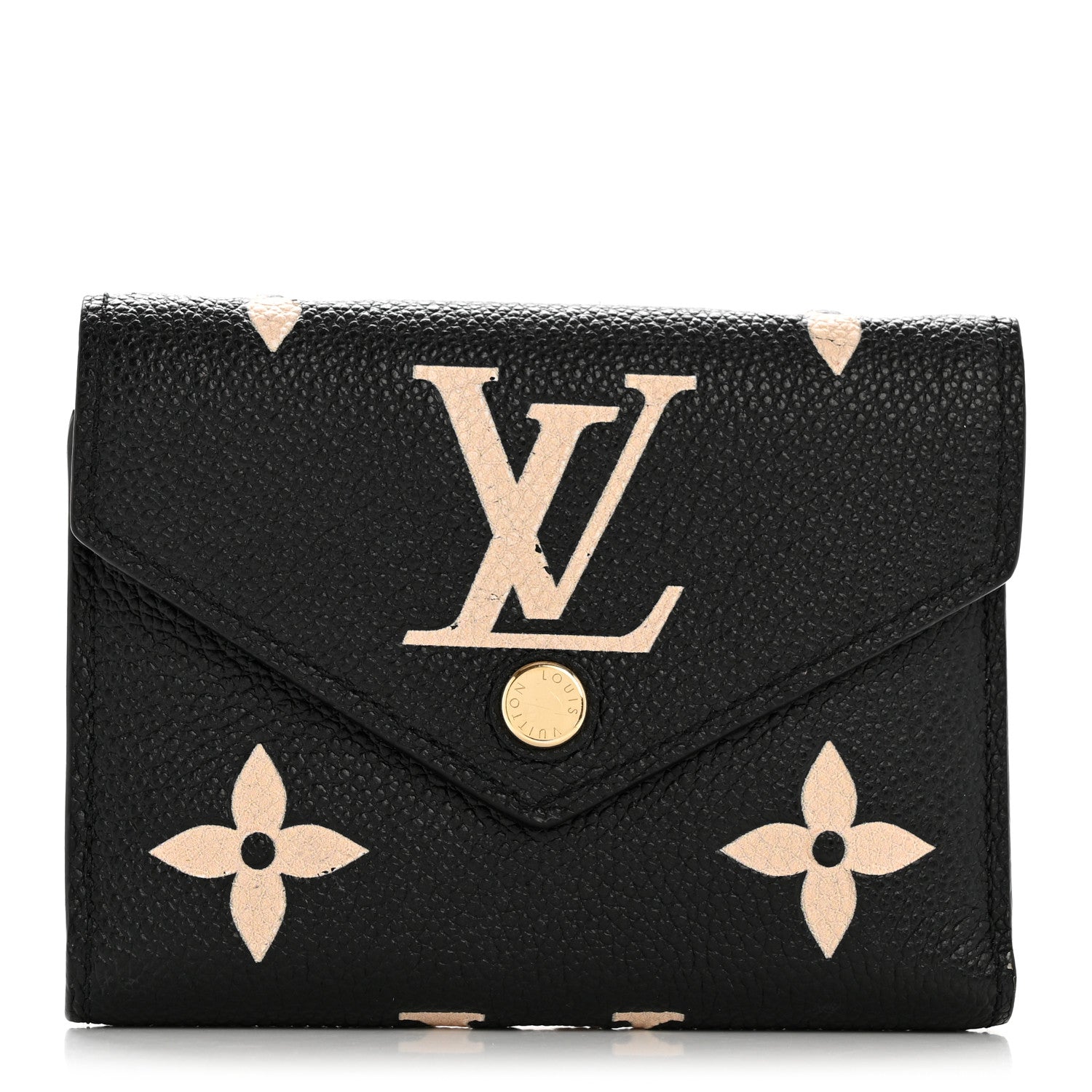 Louis Vuitton Empreinte Monogram Giant Victorine Wallet Black Beige 1 of 11