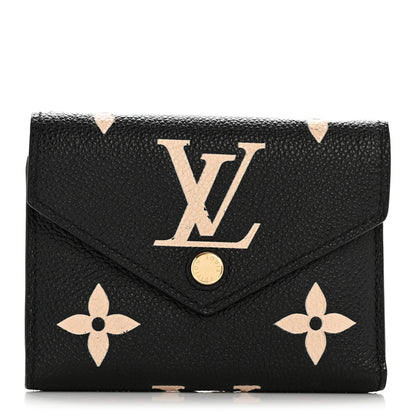 Louis Vuitton Empreinte Monogram Giant Victorine Wallet Black Beige 1 of 11