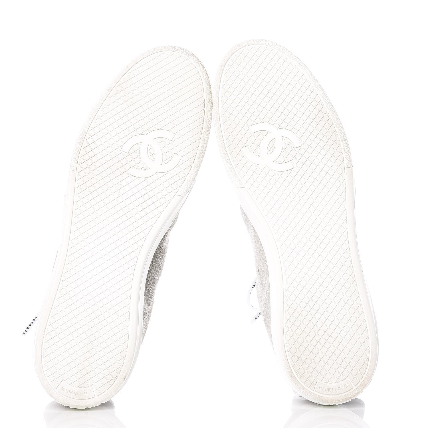 Chanel Suede Calfskin Womens Sneakers 39.5 Grey 10 of 22