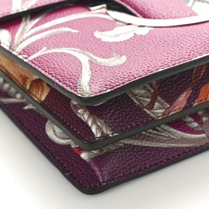 Salvatore Ferragamo Calfskin Elisabetta Piccolo Print Thalia Crossbody Bag Black Burgundy Multicolor 8 of 9