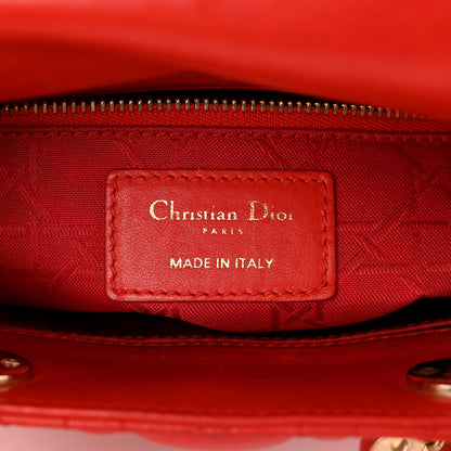 Christian Dior Lambskin Cannage Small Lucky Badges My Lady Dior Red 6 of 14