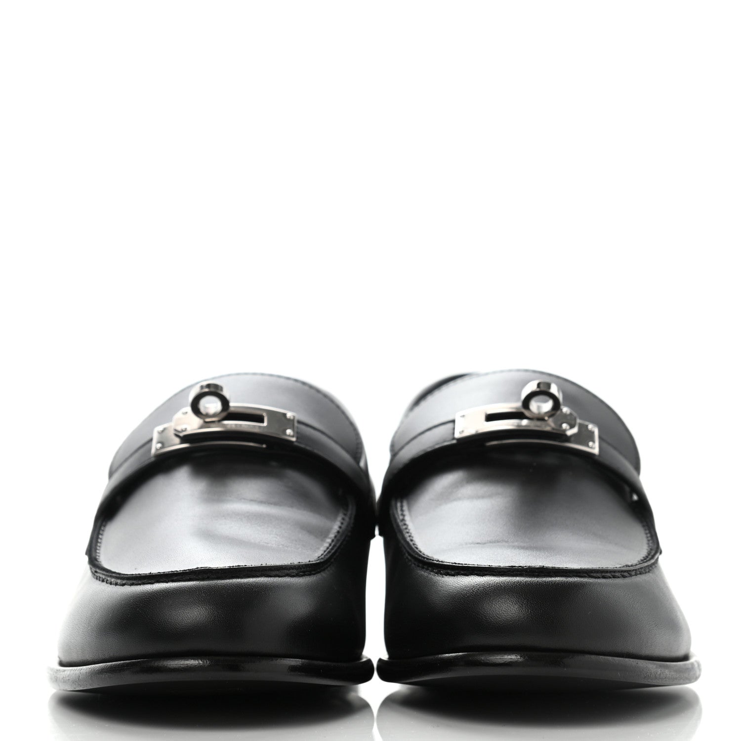 Hermes Calfskin Womens Destin Loafer 41 Black 2 of 10