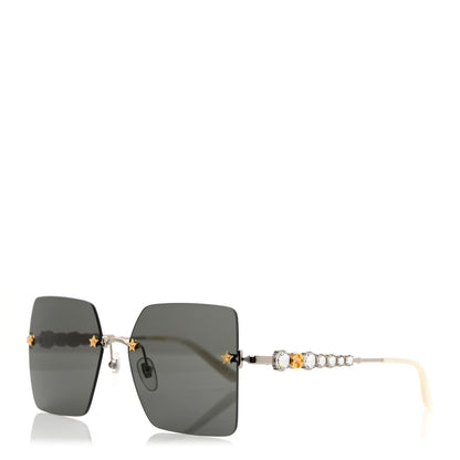 Gucci Crystal Metal Sunglasses GG0644S Black Silver 1 of 7