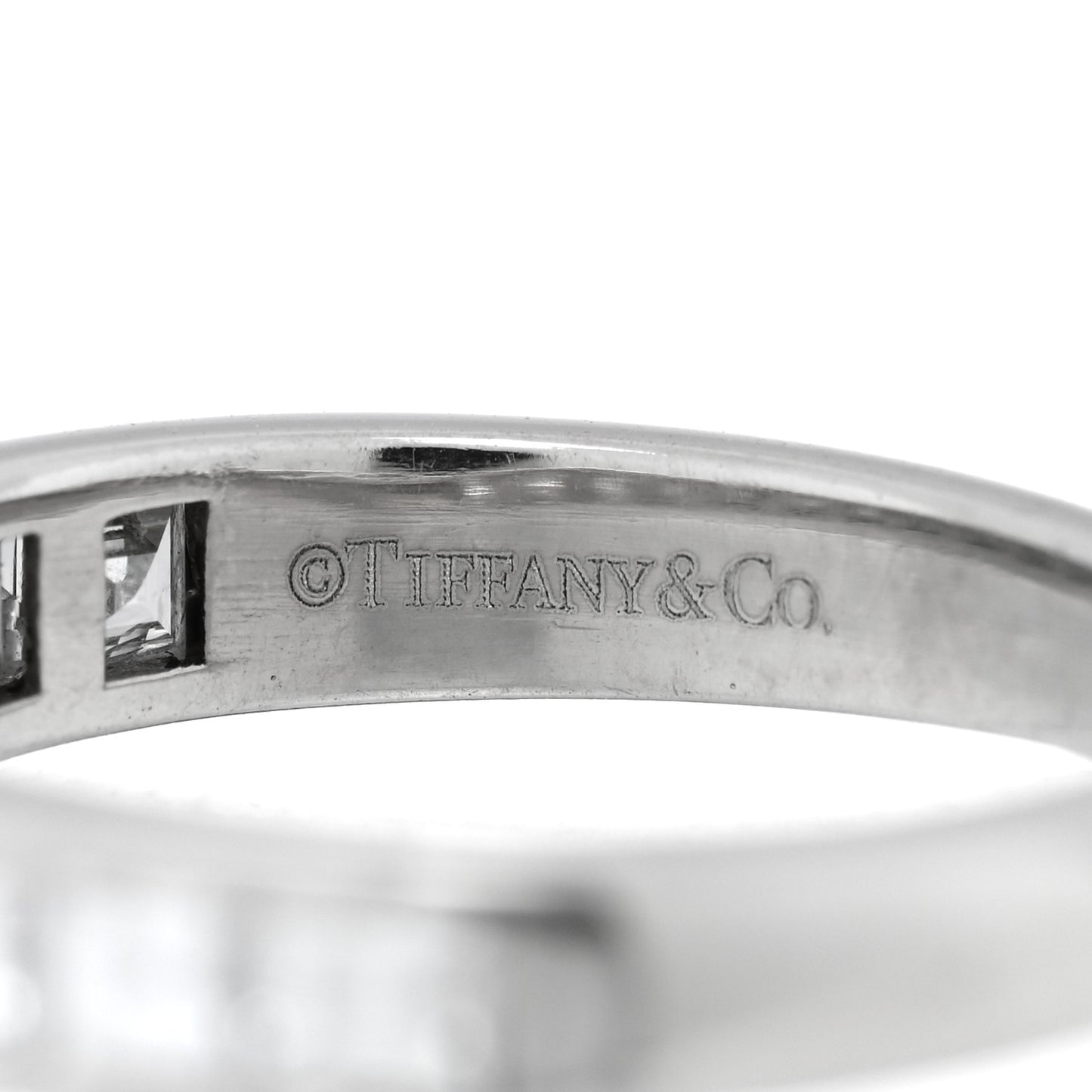Platinum Diamond Square Cut Half Circle Wedding Band Ring 46 3.75