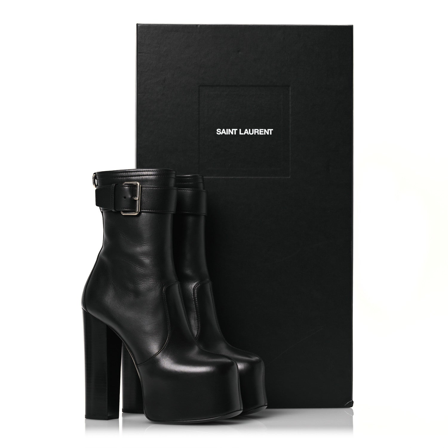 Saint Laurent Calfskin Mina Boots 95 38.5 Black 10 of 10