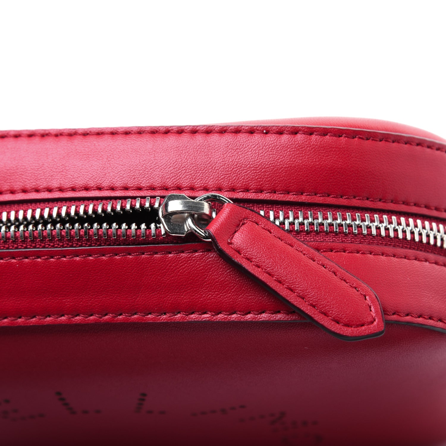 Stella McCartney Eco Alter Nappa Perforated Logo Mini Bag Red Amore 10 of 13