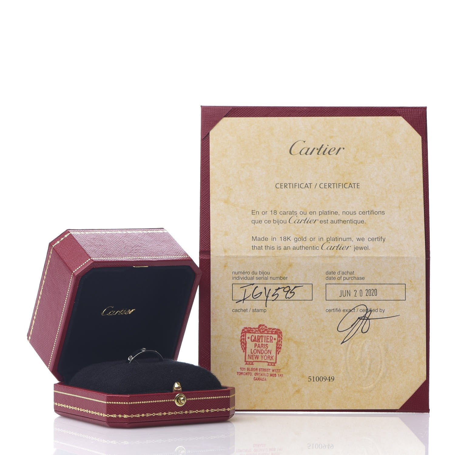Cartier 18K White Gold 3.5mm LOVE Wedding Band Ring 61 9.5 5 of 5