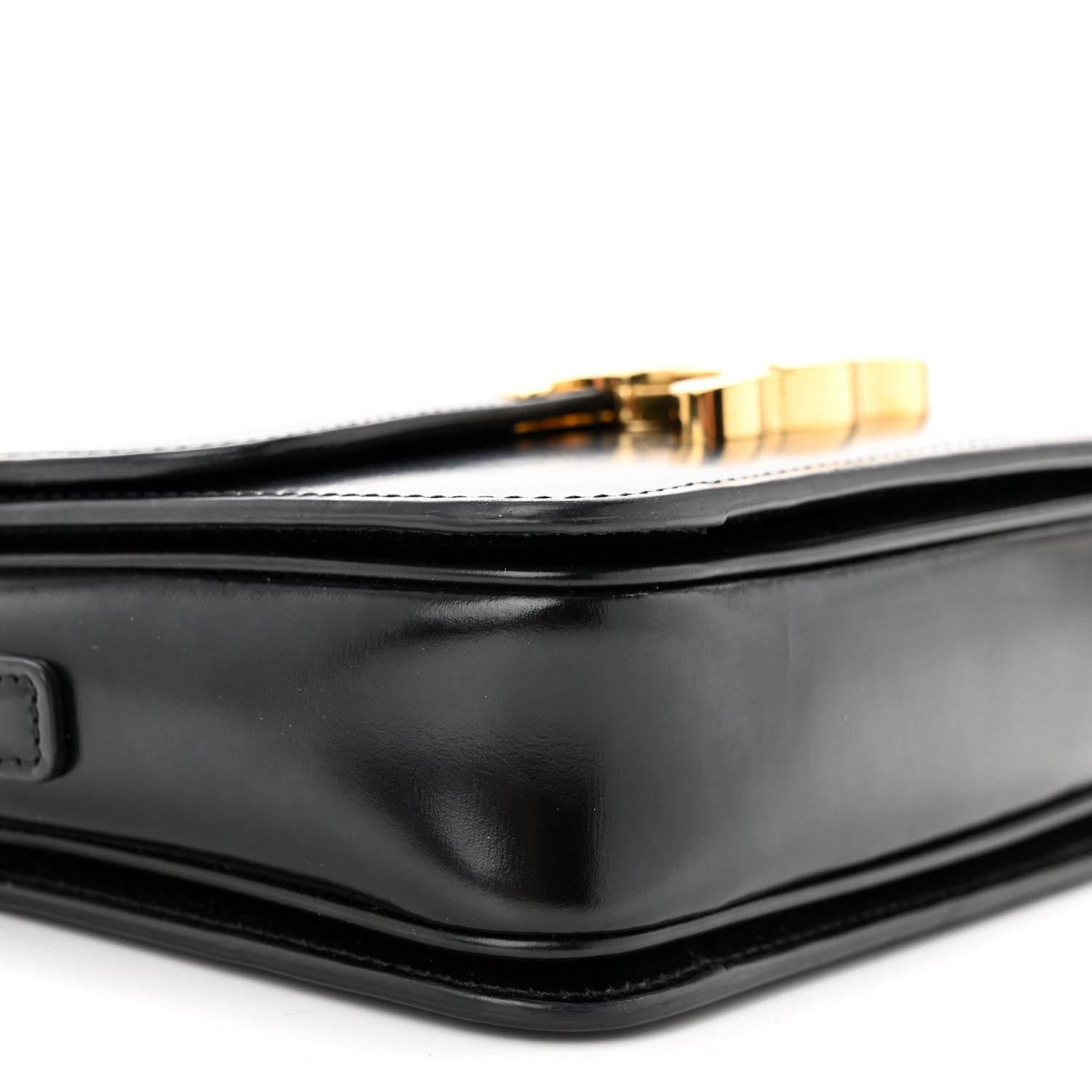 Celine Shiny Calfskin Small Triomphe Black 9 of 10