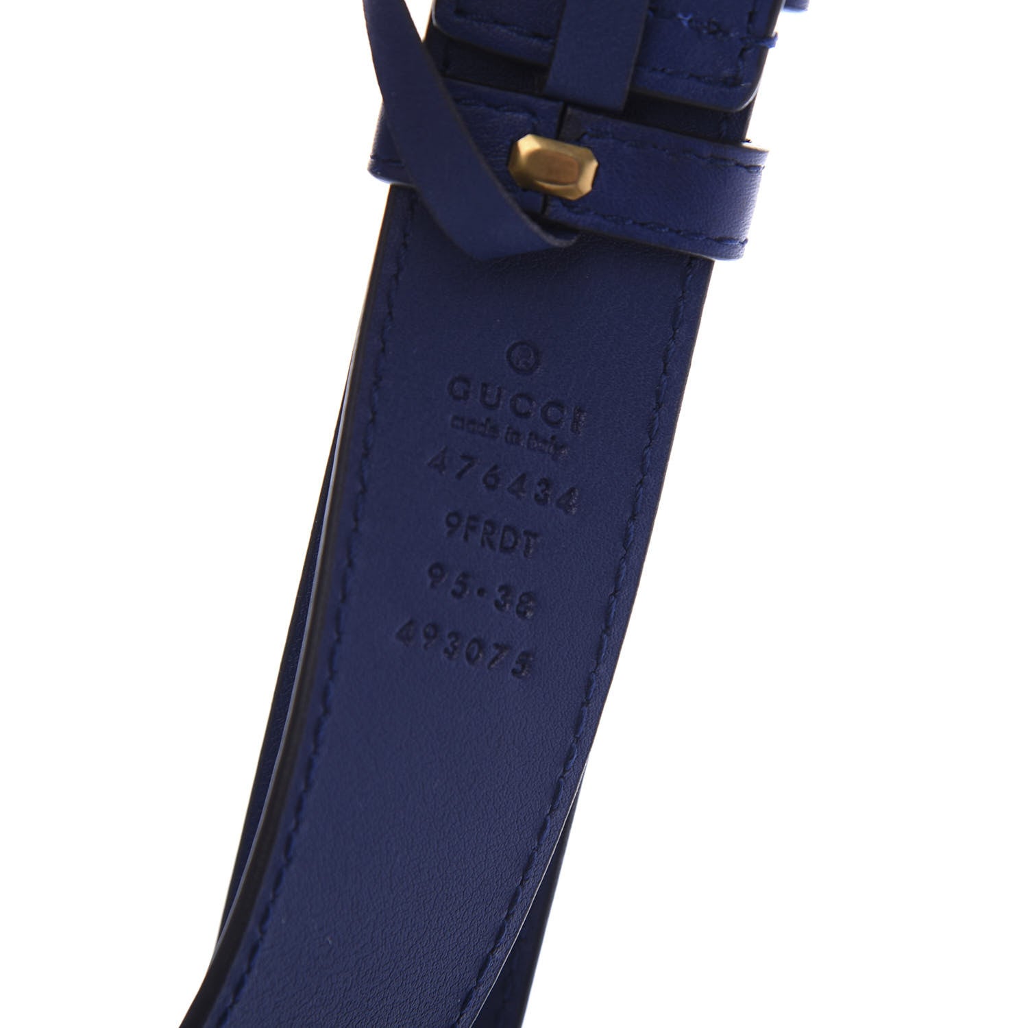 Gucci Velvet Matelasse GG Marmont Belt Bag 95 38 Cobalt Blue 11 of 12