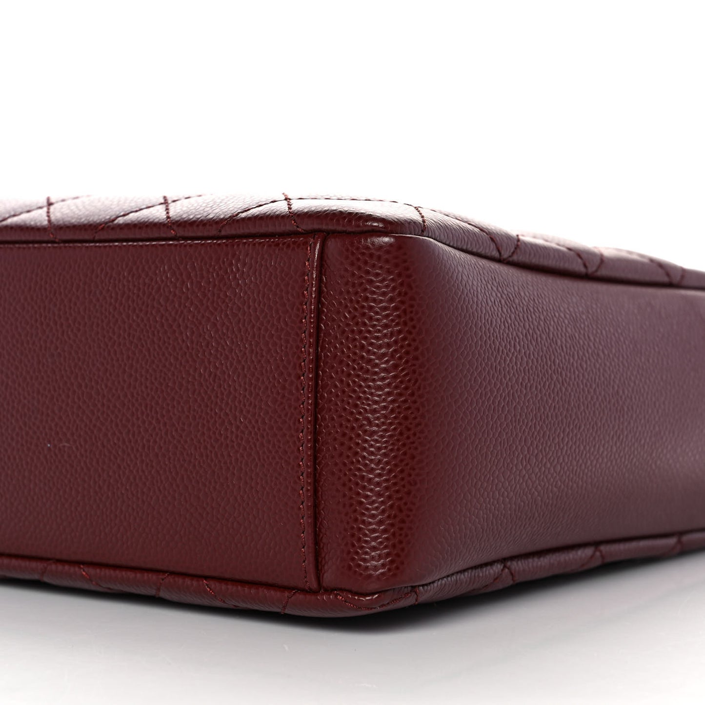Caviar Quilted Petit Shopping Tote PST Burgundy