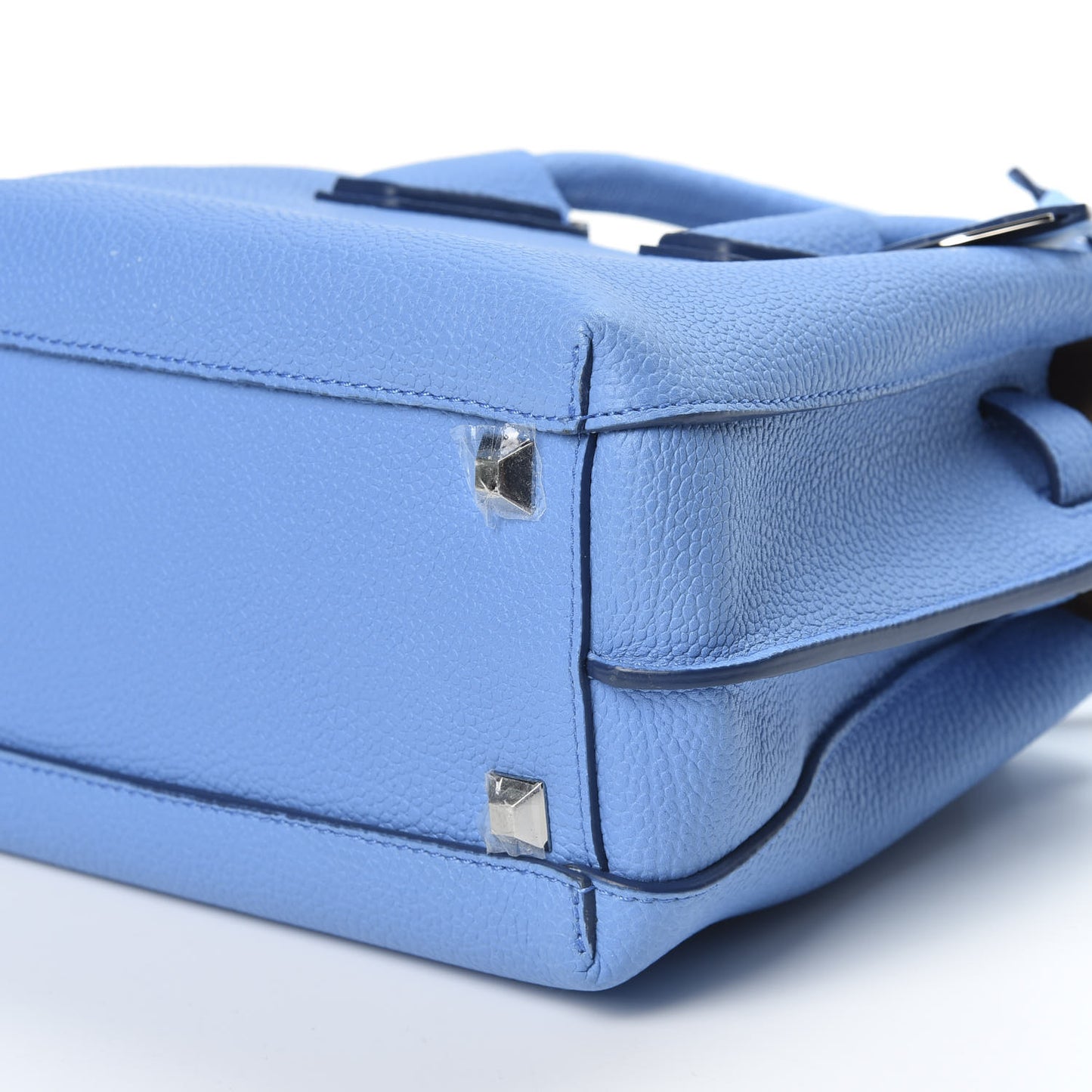 Grained Calfskin Mini Milla Tote Mediterranean Blue