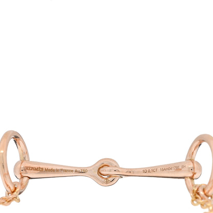 Hermes 18K Rose Gold Diamond TPM Filet d'Or Bracelet SH 3 of 4