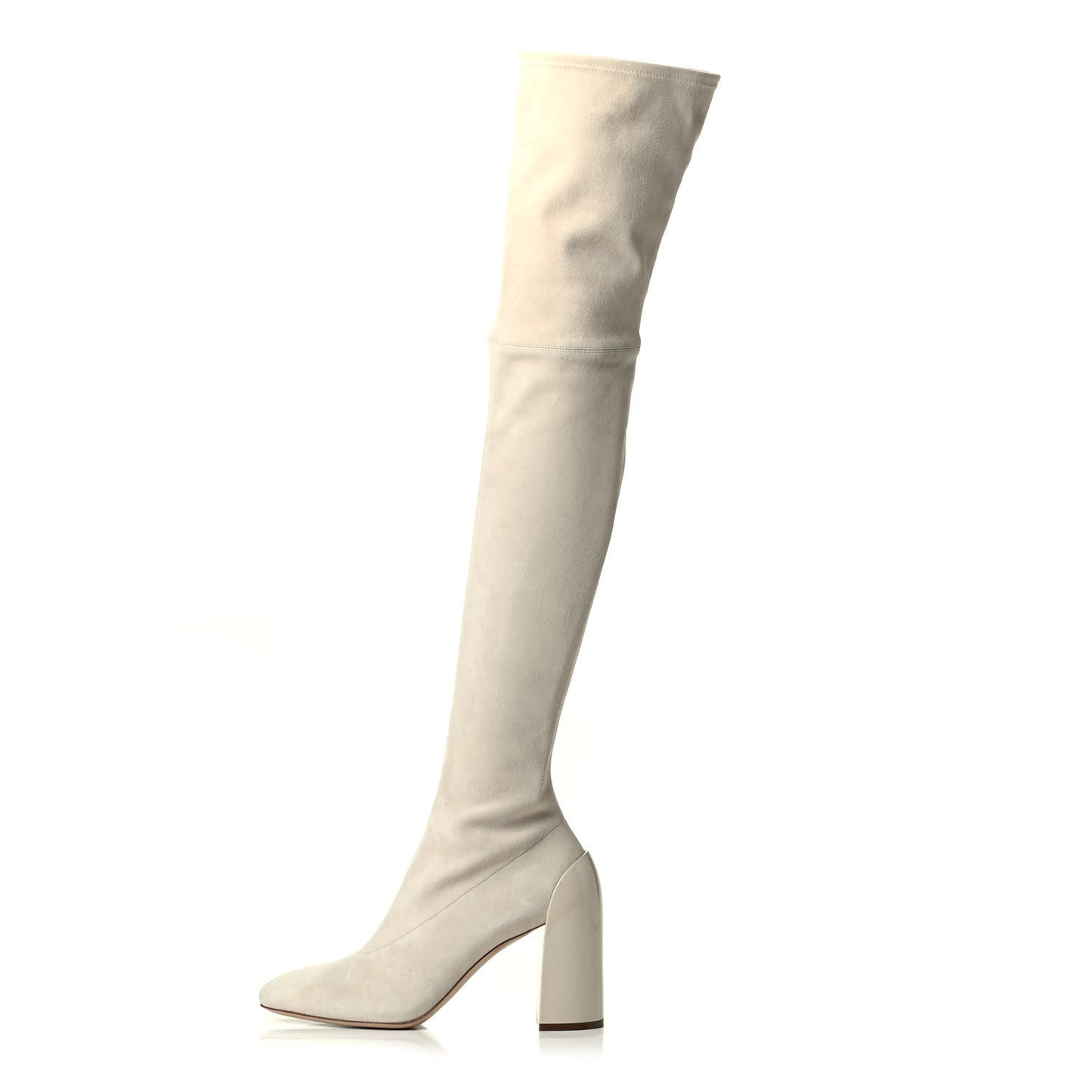Suede Goatskin Over The Knee Boots 39.5 Craie