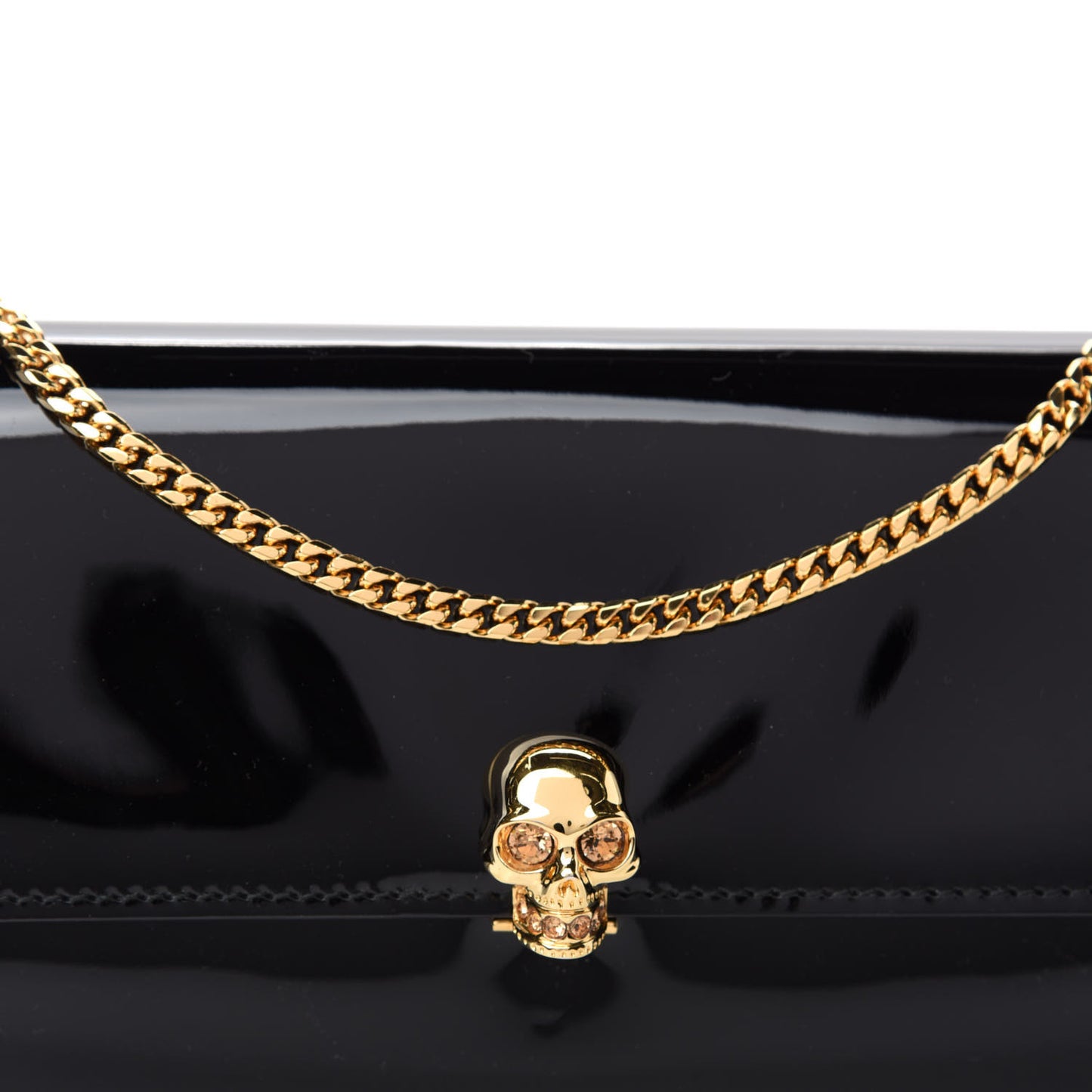Patent Skull Wallet on Chain Black