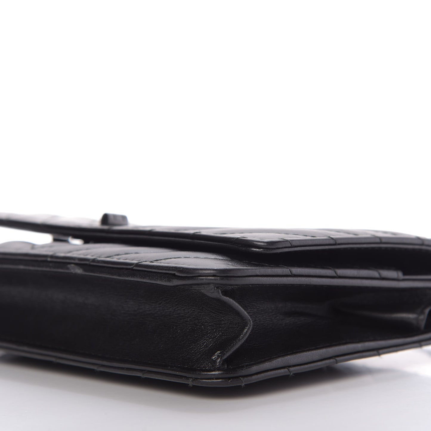 Aged Calfskin Chevron Quilted Reissue Wallet On Chain WOC So Black