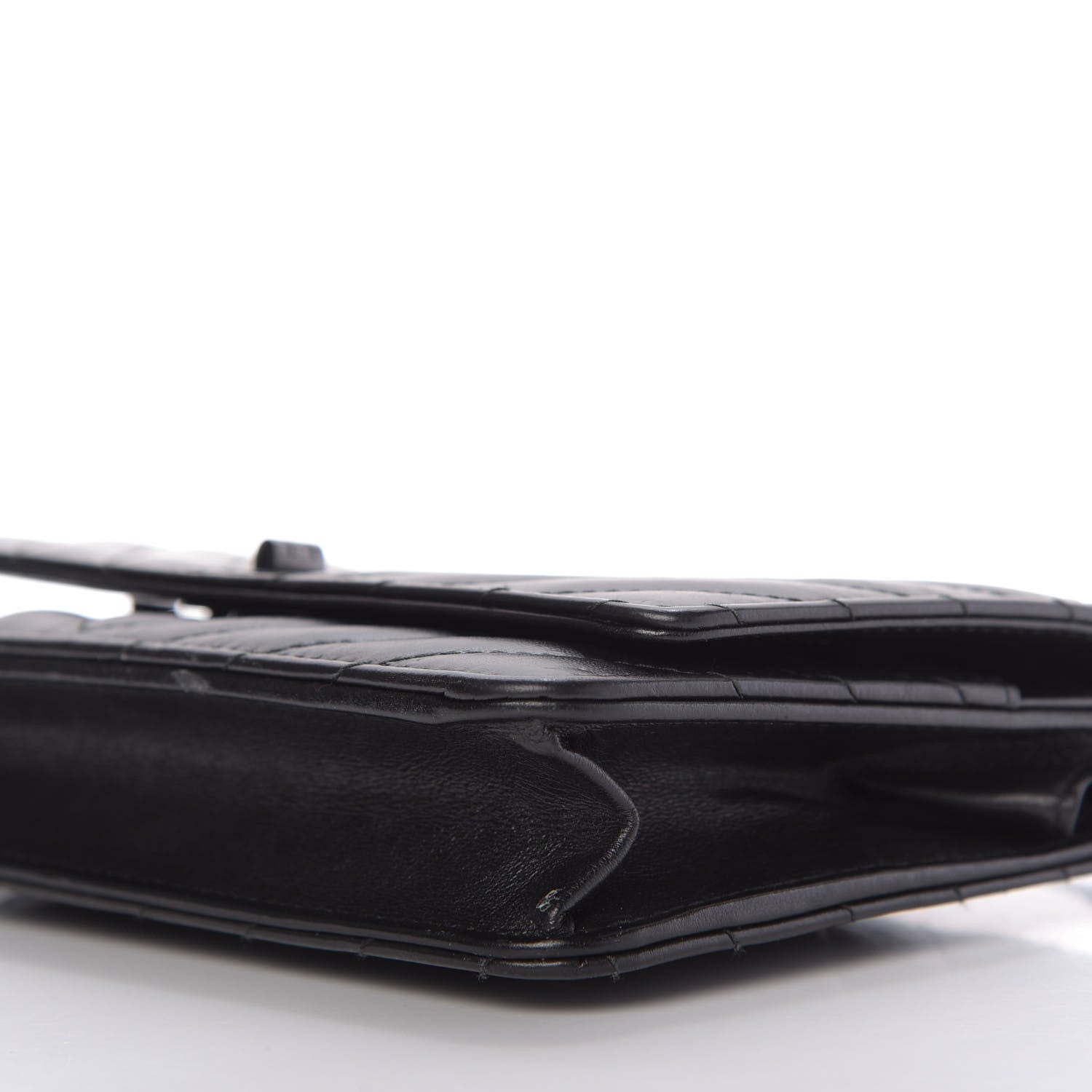 Chanel Aged Calfskin Chevron Quilted Reissue Wallet On Chain WOC So Black 7 of 10