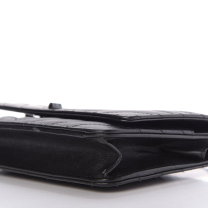 Chanel Aged Calfskin Chevron Quilted Reissue Wallet On Chain WOC So Black 7 of 10