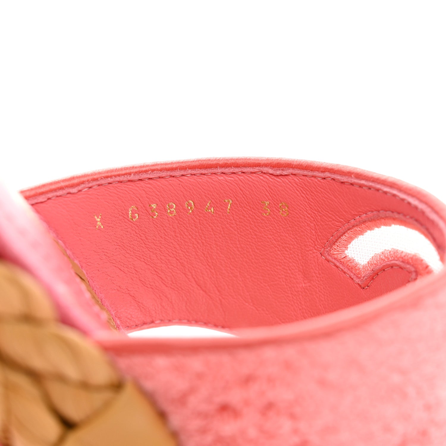 Chanel Terry Cloth Raffia CC Logo Thong Sandals 38 Pink 9 of 10