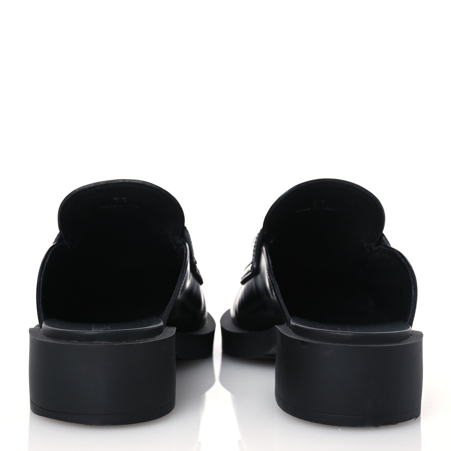 Prada Spazzolato Triangle 40mm Loafer Mules 37 Black 5 of 10