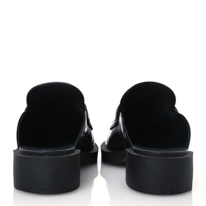 Prada Spazzolato Triangle 40mm Loafer Mules 37 Black 5 of 10