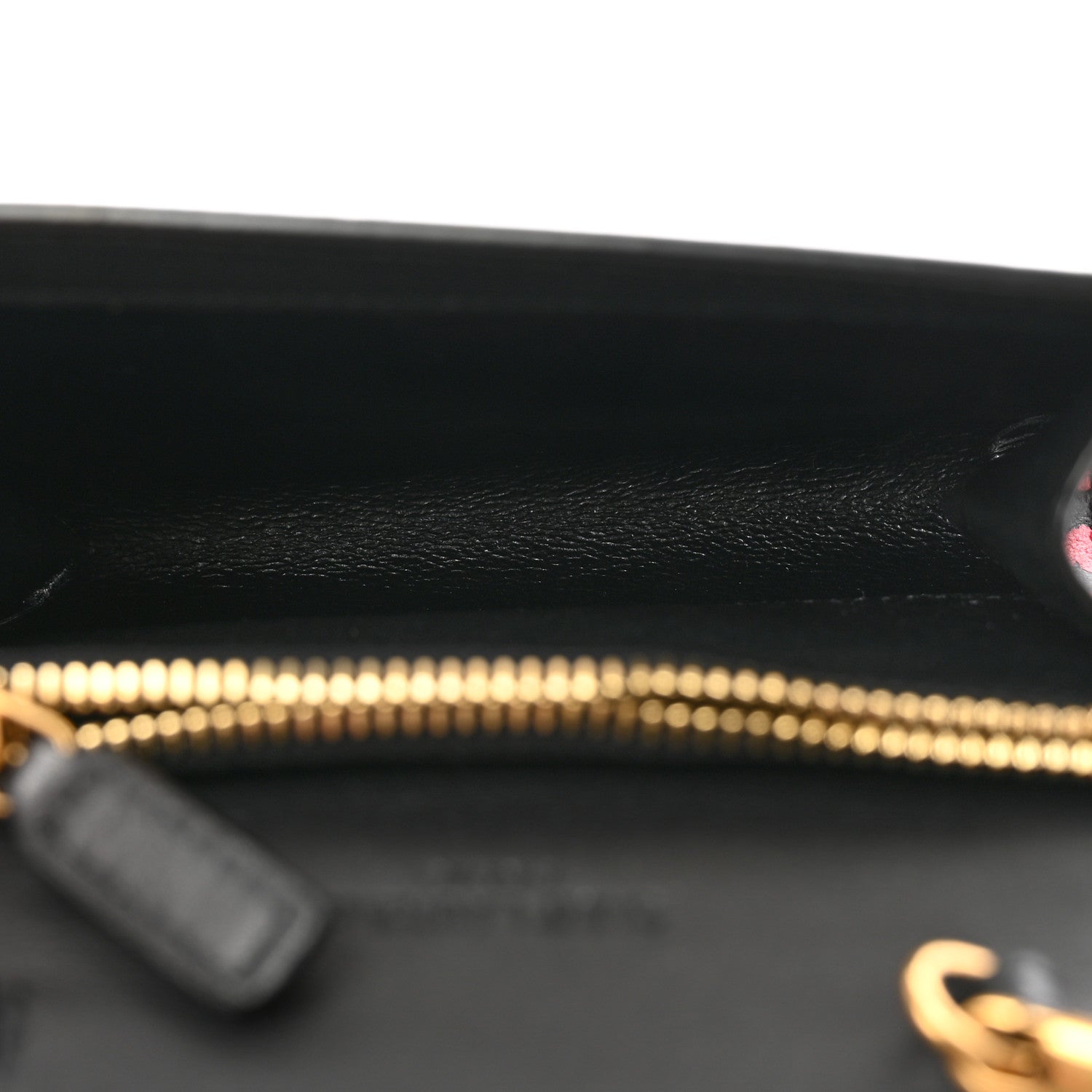 Saint Laurent Calfskin Monogram Tropical Print Chain Card Case Red Black 5 of 14