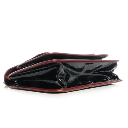 Chanel Patent Lambskin Medium Chocolate Bar Flap Black Bordeaux 4 of 8