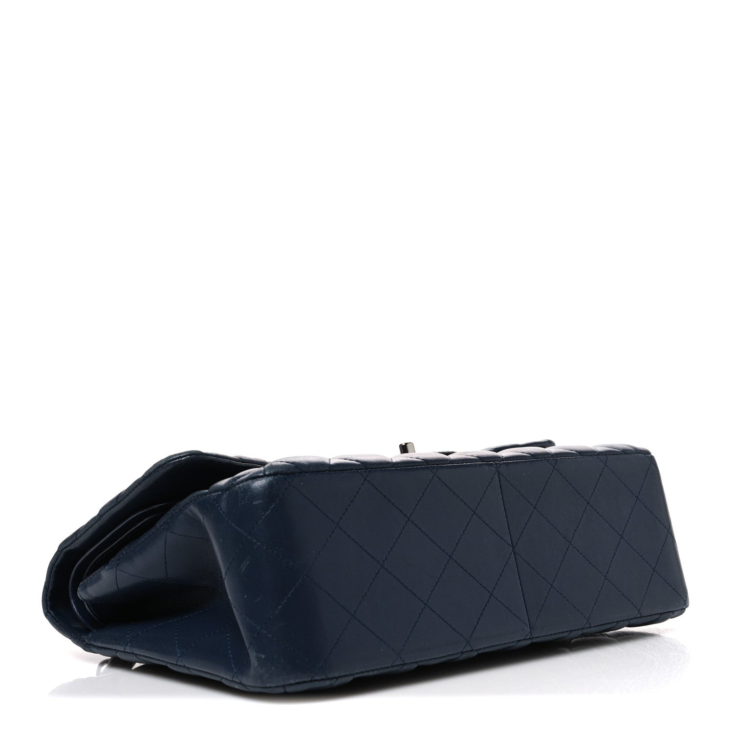 Chanel Lambskin Quilted Jumbo Double Flap Navy 4 of 11