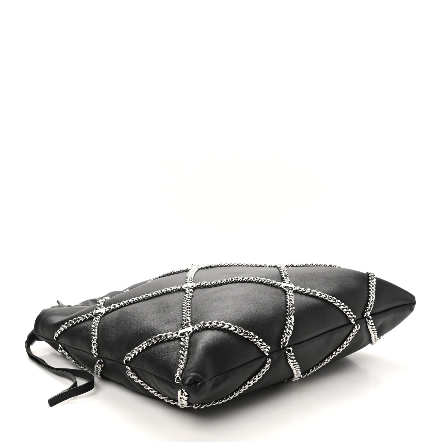 Nappa Chain Drawstring Shoulder Bag Black