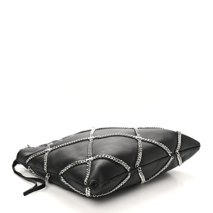 Salvatore Ferragamo Nappa Chain Drawstring Shoulder Bag Black 5 of 9
