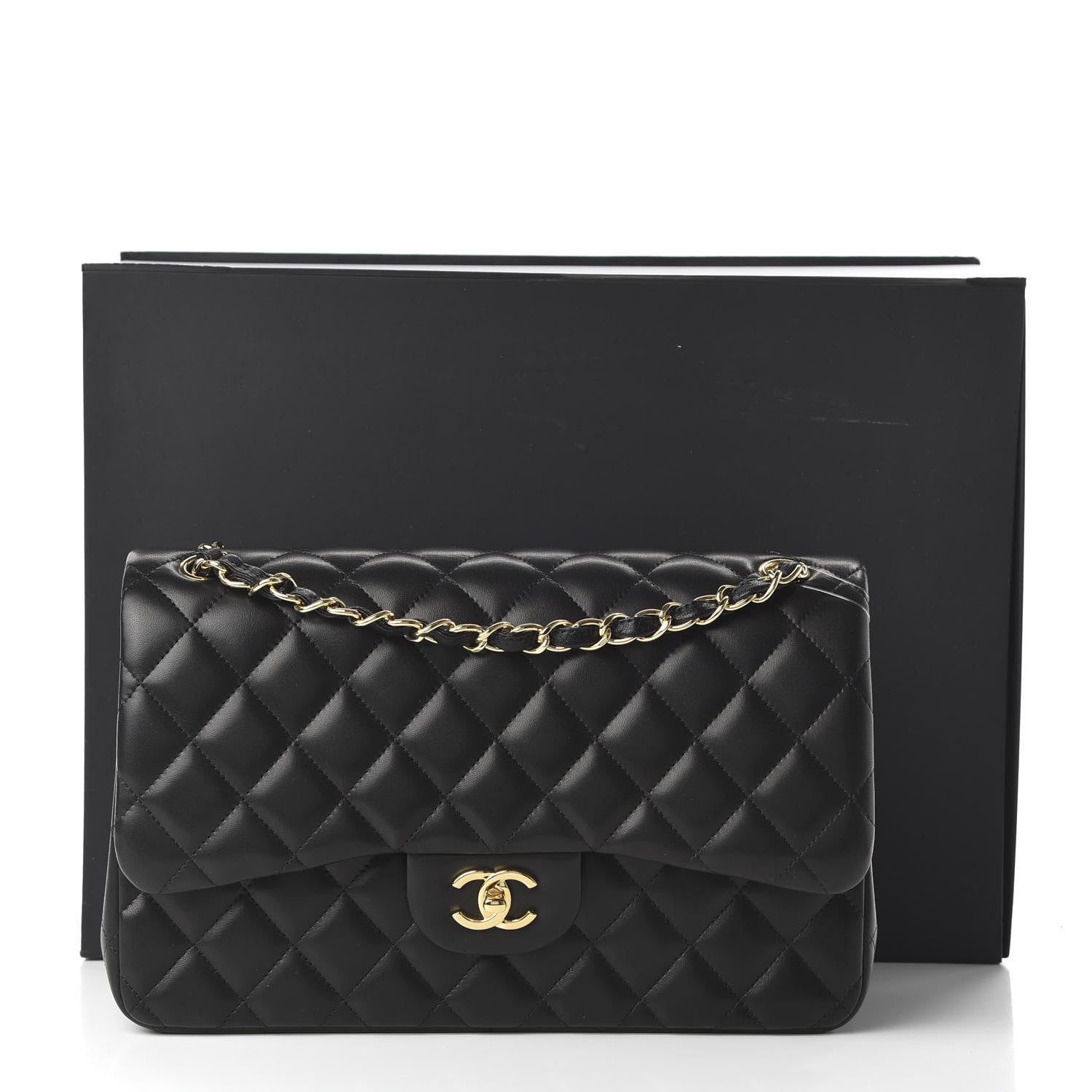 Chanel Lambskin Quilted Jumbo Double Flap Black 13 of 13