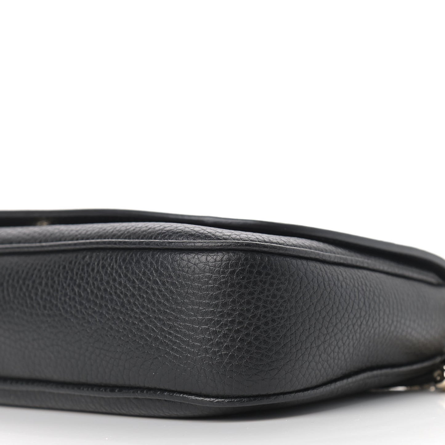 Pebbled Calfskin Medium Soho Flap Crossbody Black