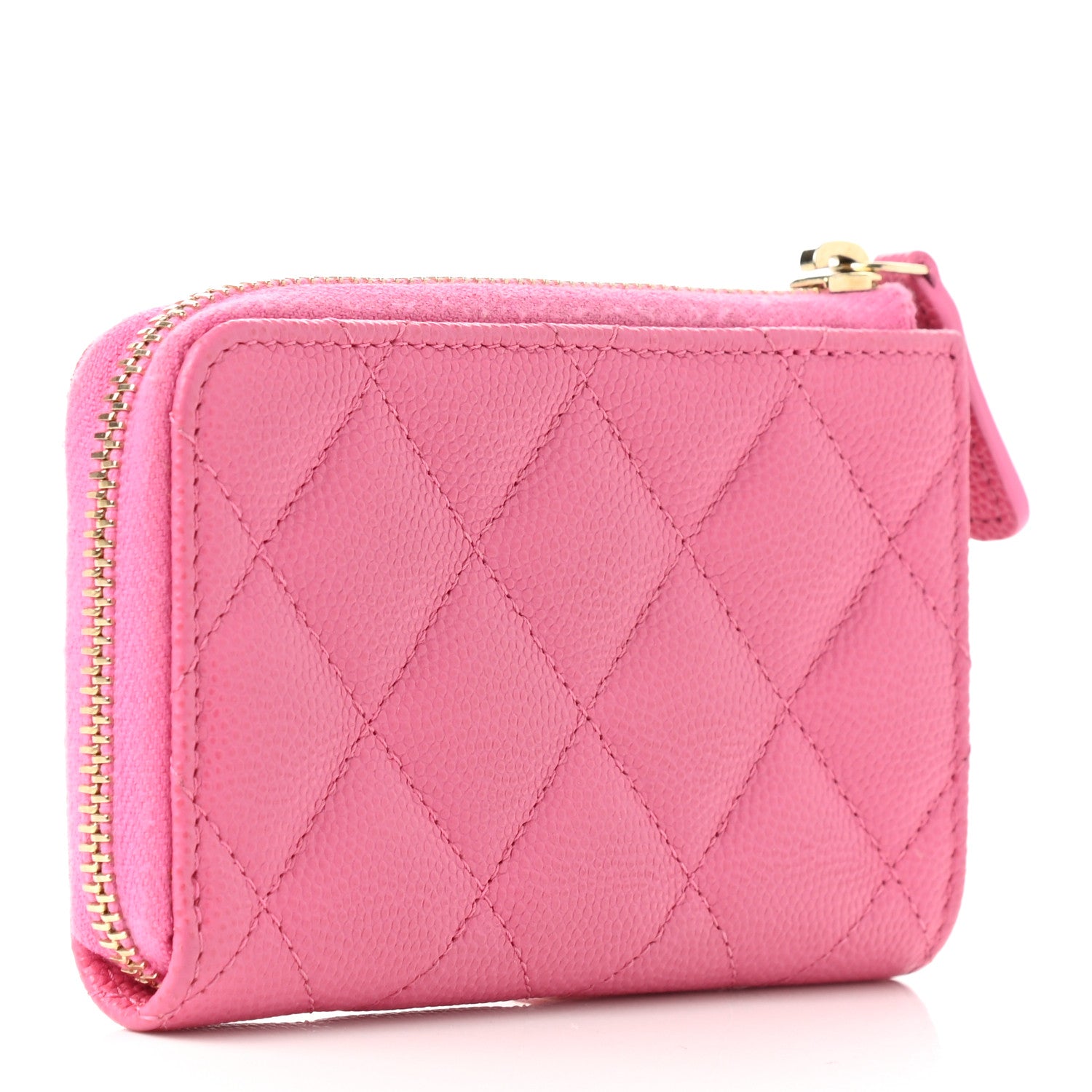 Chanel Caviar Quilted Zipped Key Holder Case Pink 3 of 8