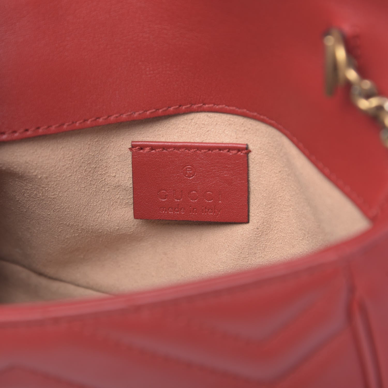 Gucci Calfskin Matelasse Super Mini GG Marmont Shoulder Bag Hibiscus Red 6 of 10