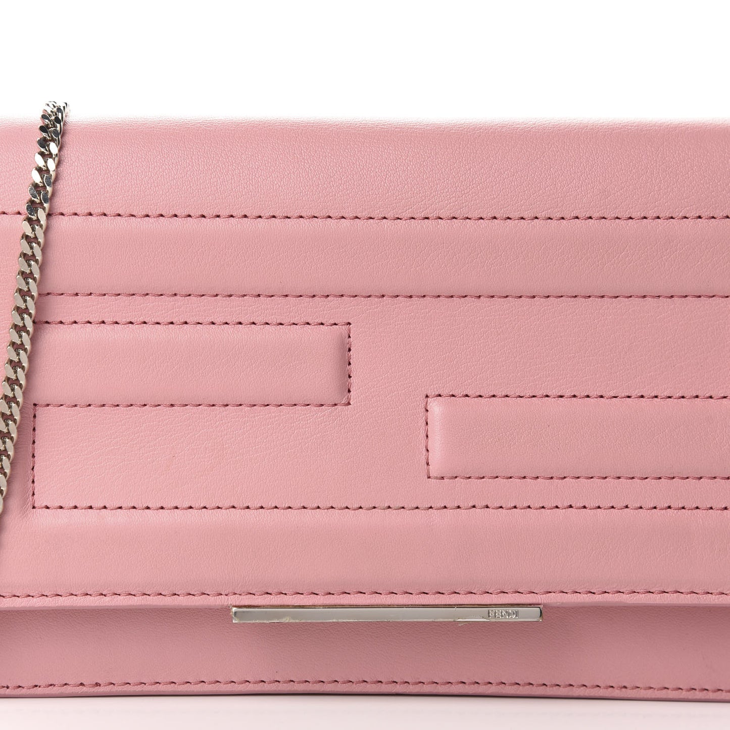 Vitello Flamingo Tube Wallet on Chain Pink