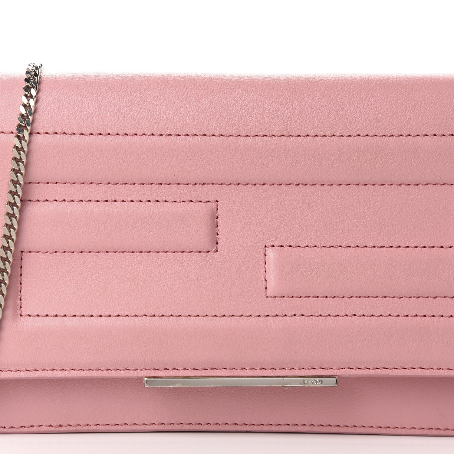 Fendi Vitello Flamingo Tube Wallet on Chain Pink 10 of 10