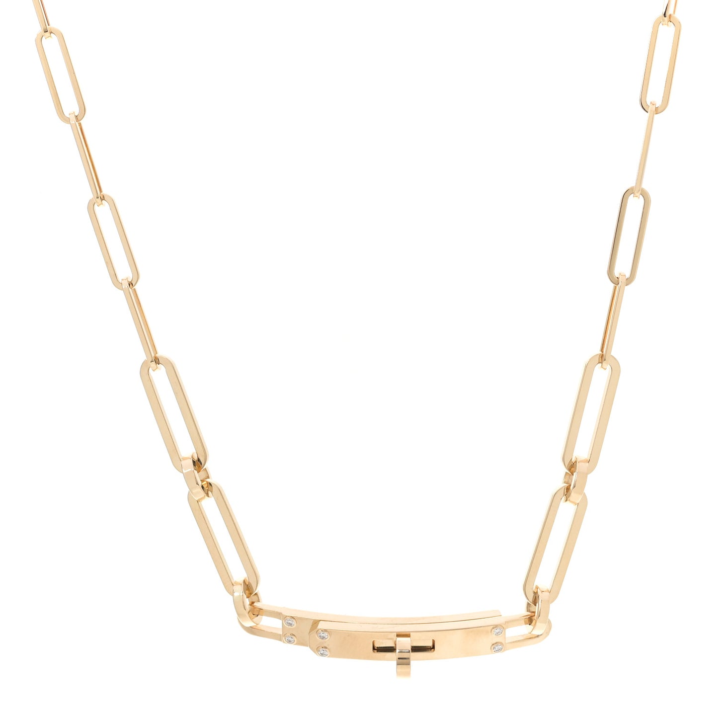18K Yellow Gold Diamond Kelly Chaine Choker Necklace