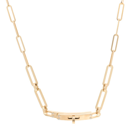 Hermes 18K Yellow Gold Diamond Kelly Chaine Choker Necklace 1 of 4