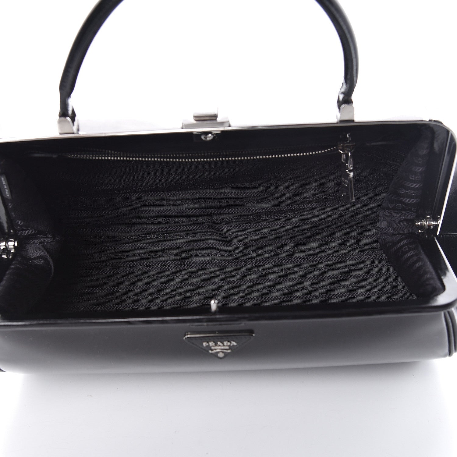 Prada Spazzolato Frame Bag Black 5 of 10