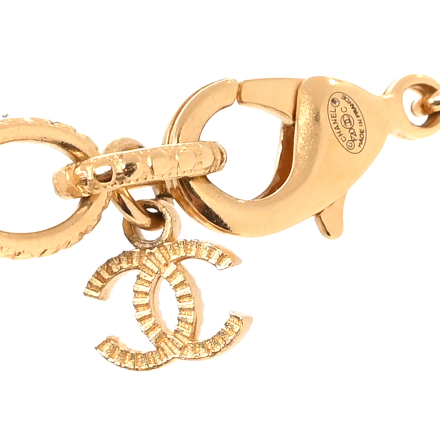 Chanel ID Dog Tag Charm Necklace Gold 4 of 4