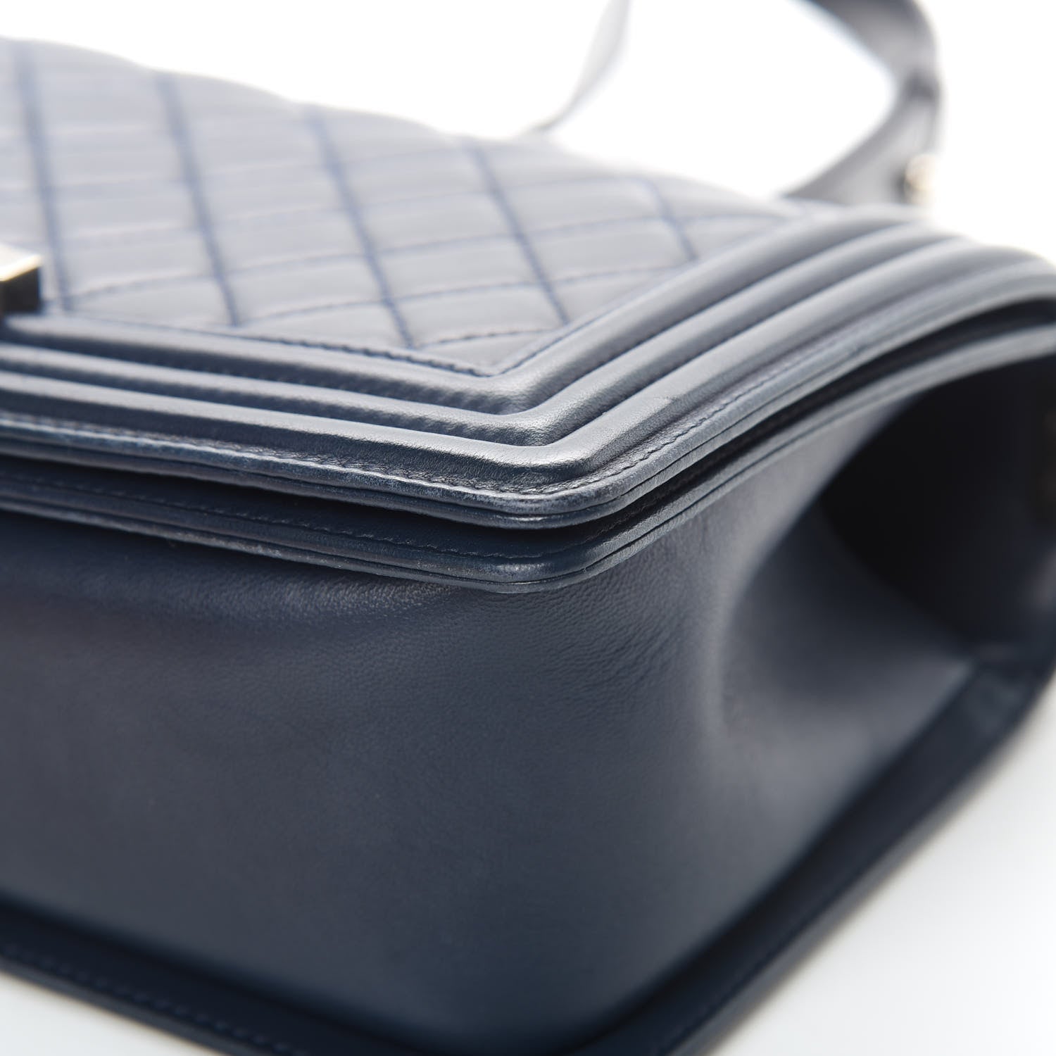 Chanel Lambskin Quilted Medium Boy Flap Dark Navy 10 of 15