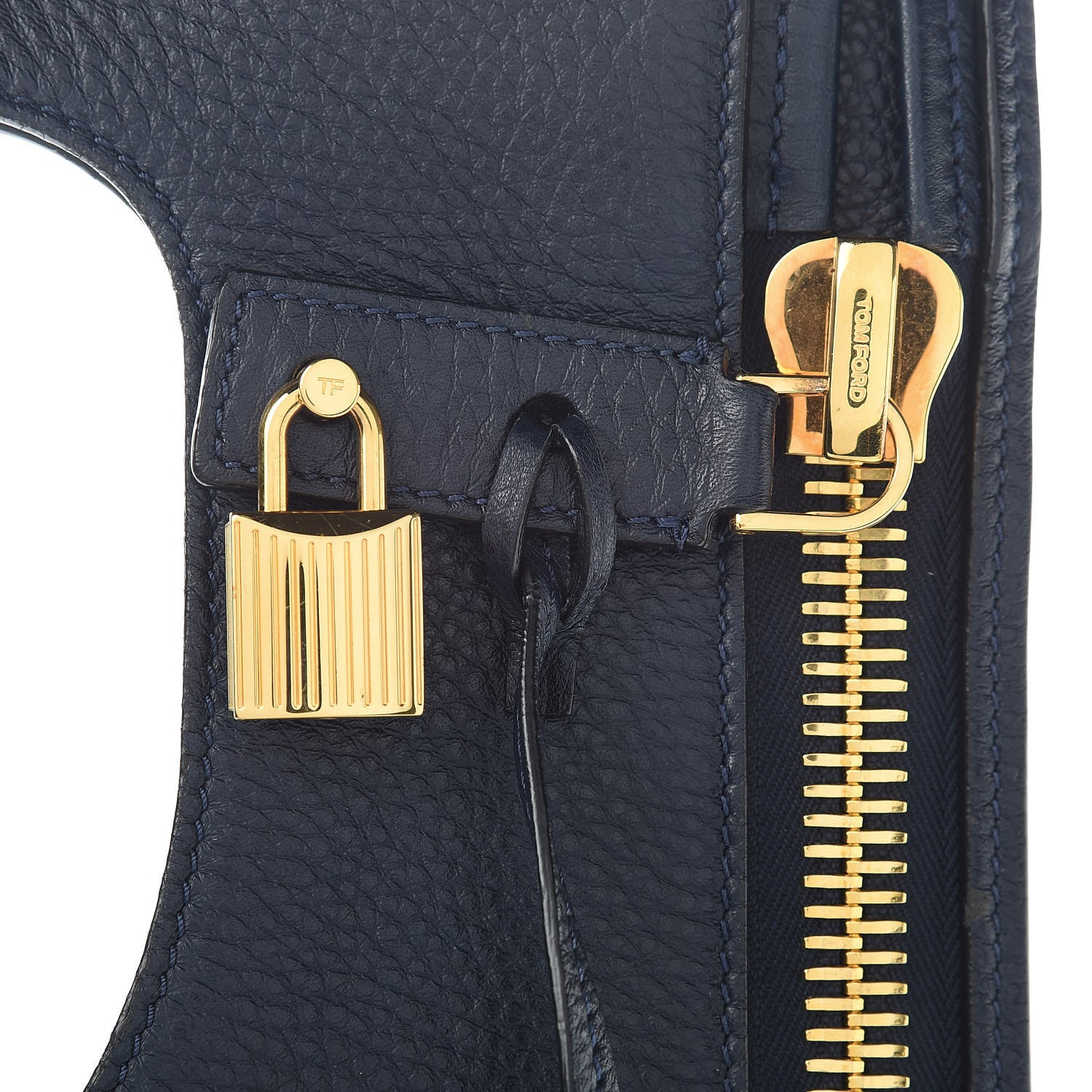 Tom Ford Calfskin Small Alix Padlock Zip Shoulder Bag Sapphire Blue 8 of 14