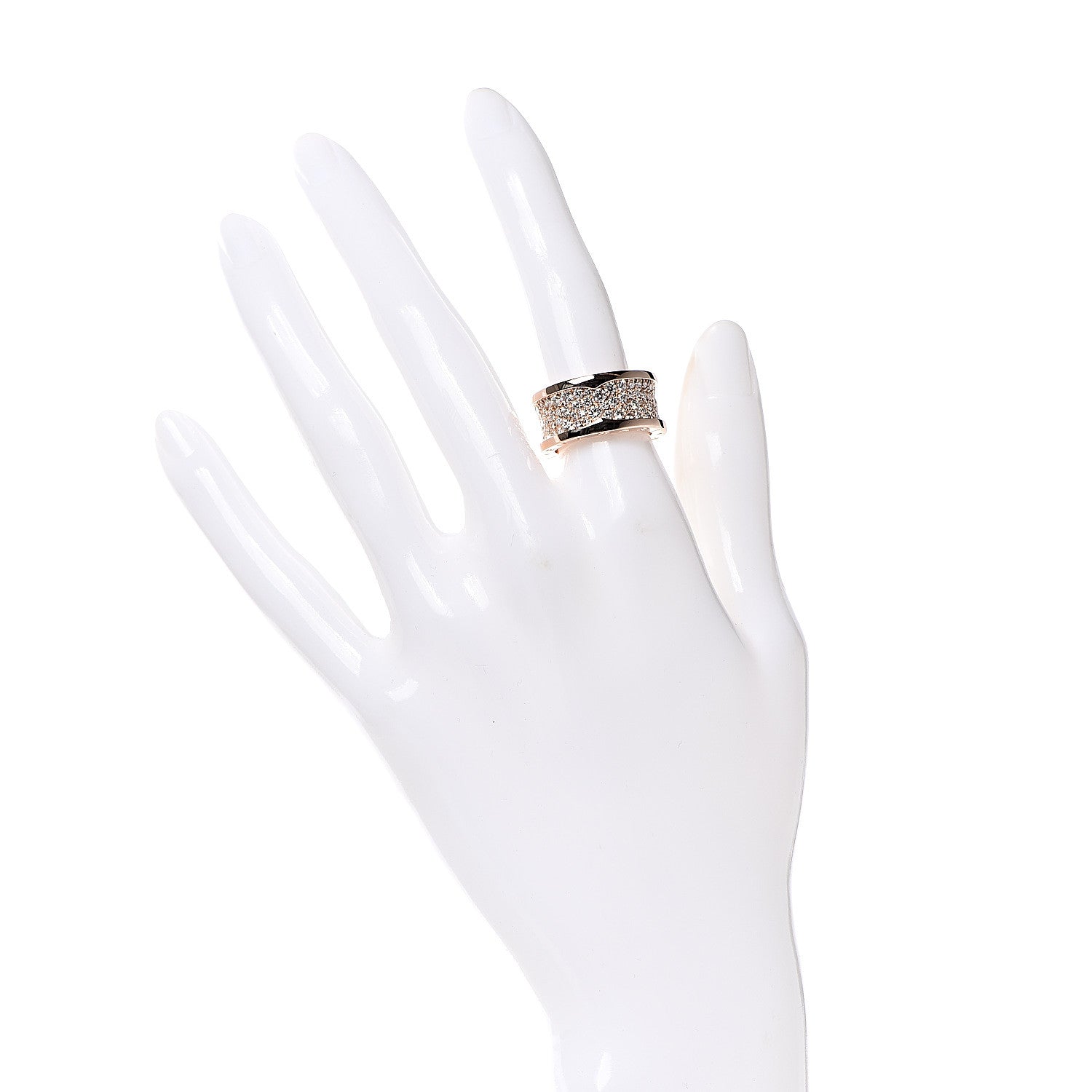 Bulgari 18K Rose Gold Diamond B.Zero1 Pave Ring 52 6 2 of 5