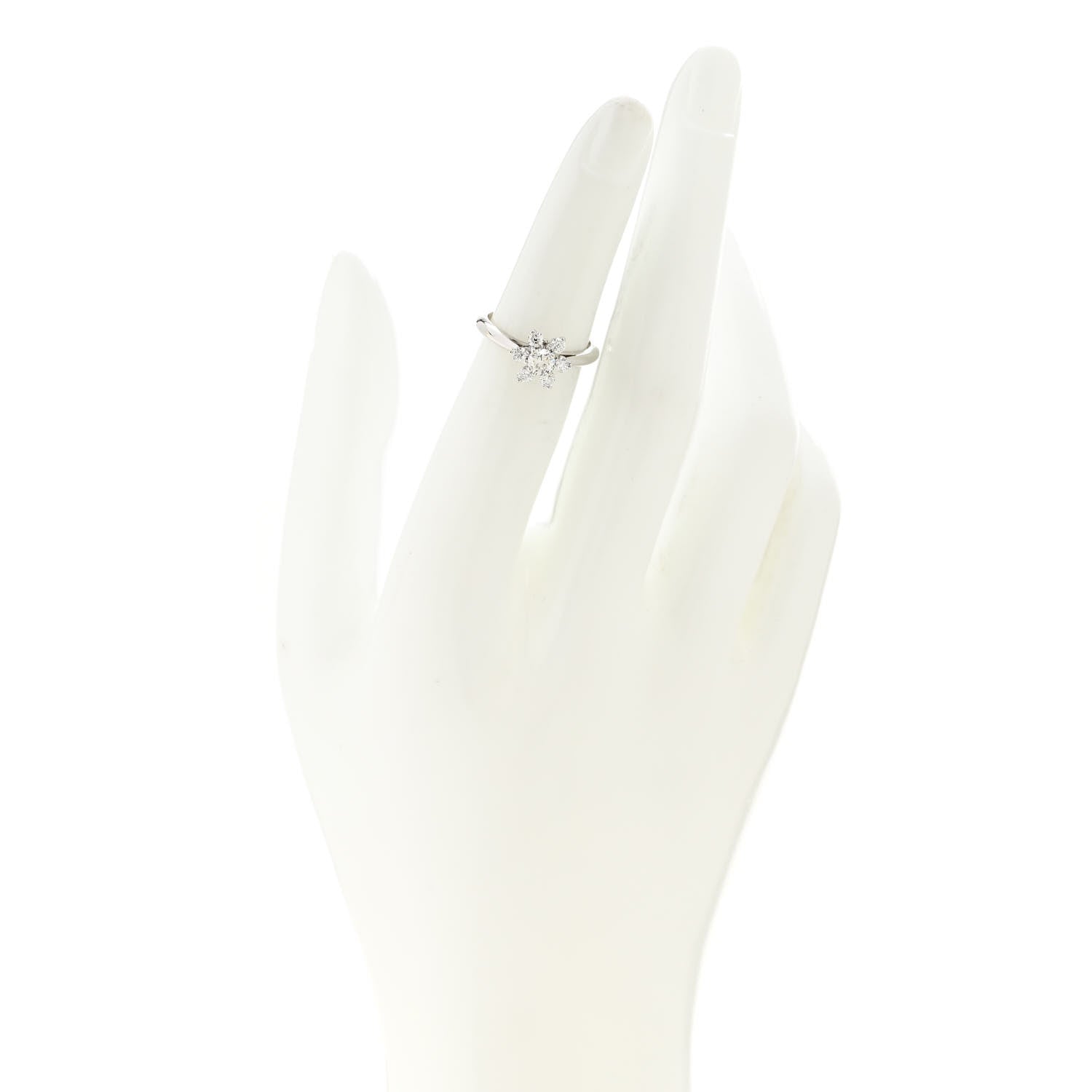 Tiffany Platinum Diamond Flower Ring 48 4.5 2 of 6