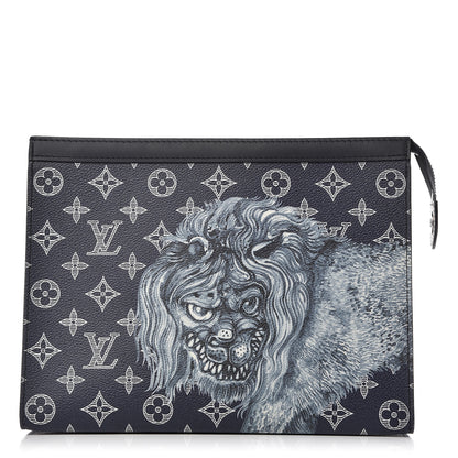 Louis Vuitton Savane Monogram Chapman Lion Pochette Voyage MM Ink 1 of 9
