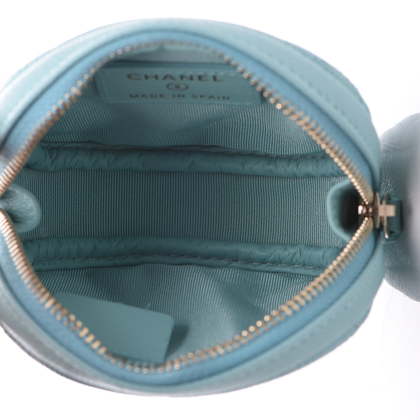 Caviar Quilted Zip Around Classic Coin Purse Light Blue