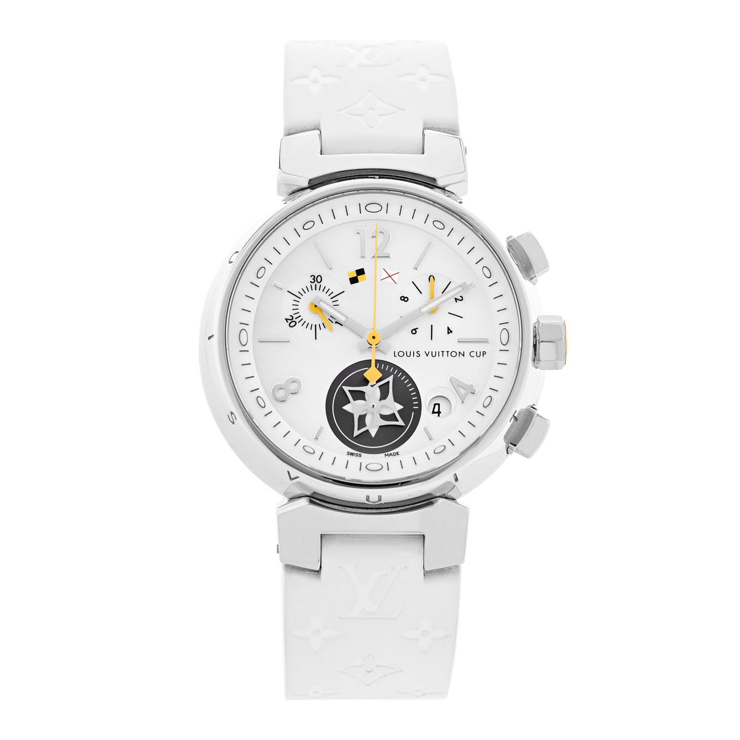 Stainless Steel Rubber Mother of Pearl 34mm Tambour Lovely Cup Quartz Watch