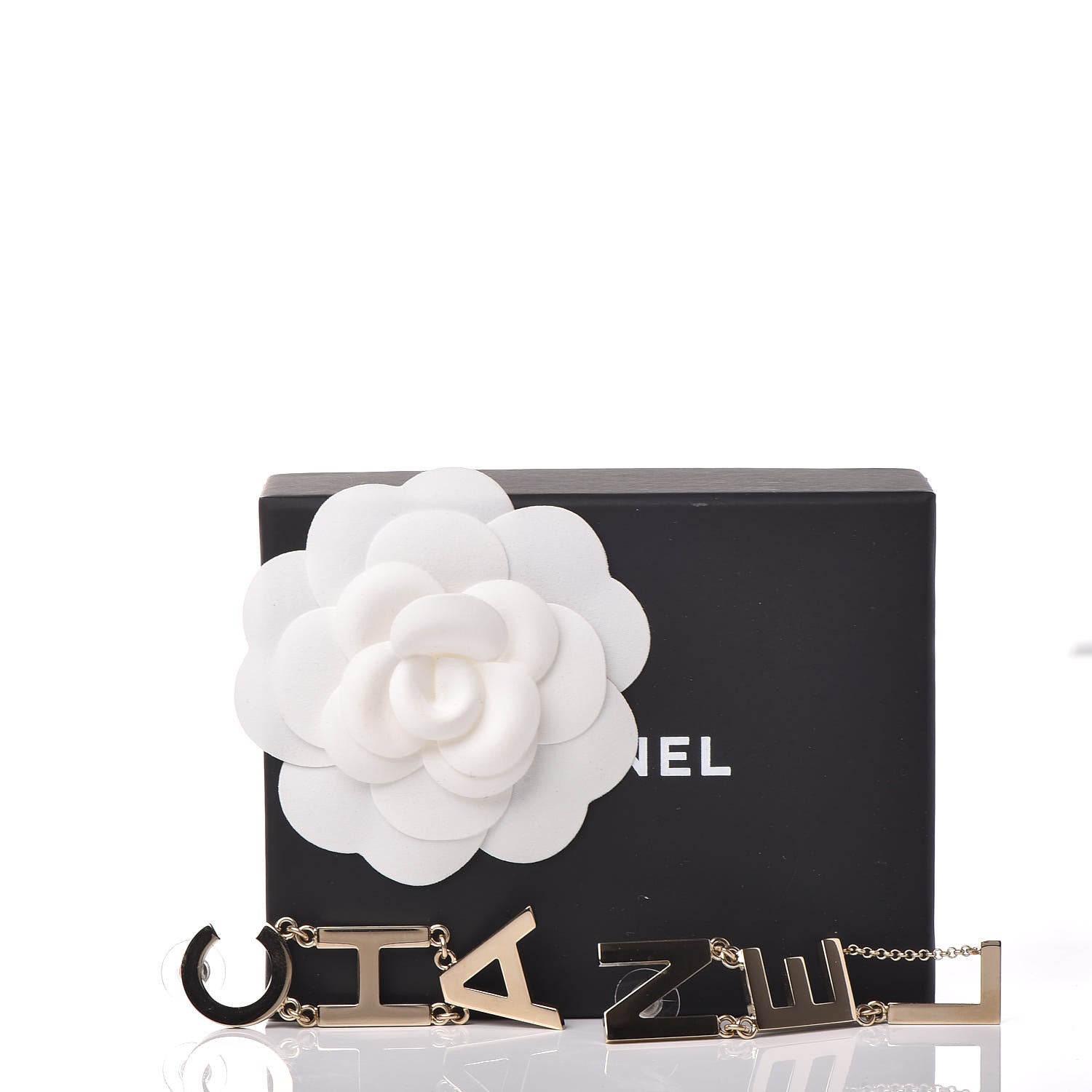 Chanel Metal Cha-Nel Logo Drop Earrings Gold 6 of 6