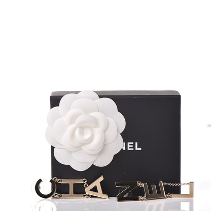 Chanel Metal Cha-Nel Logo Drop Earrings Gold 6 of 6