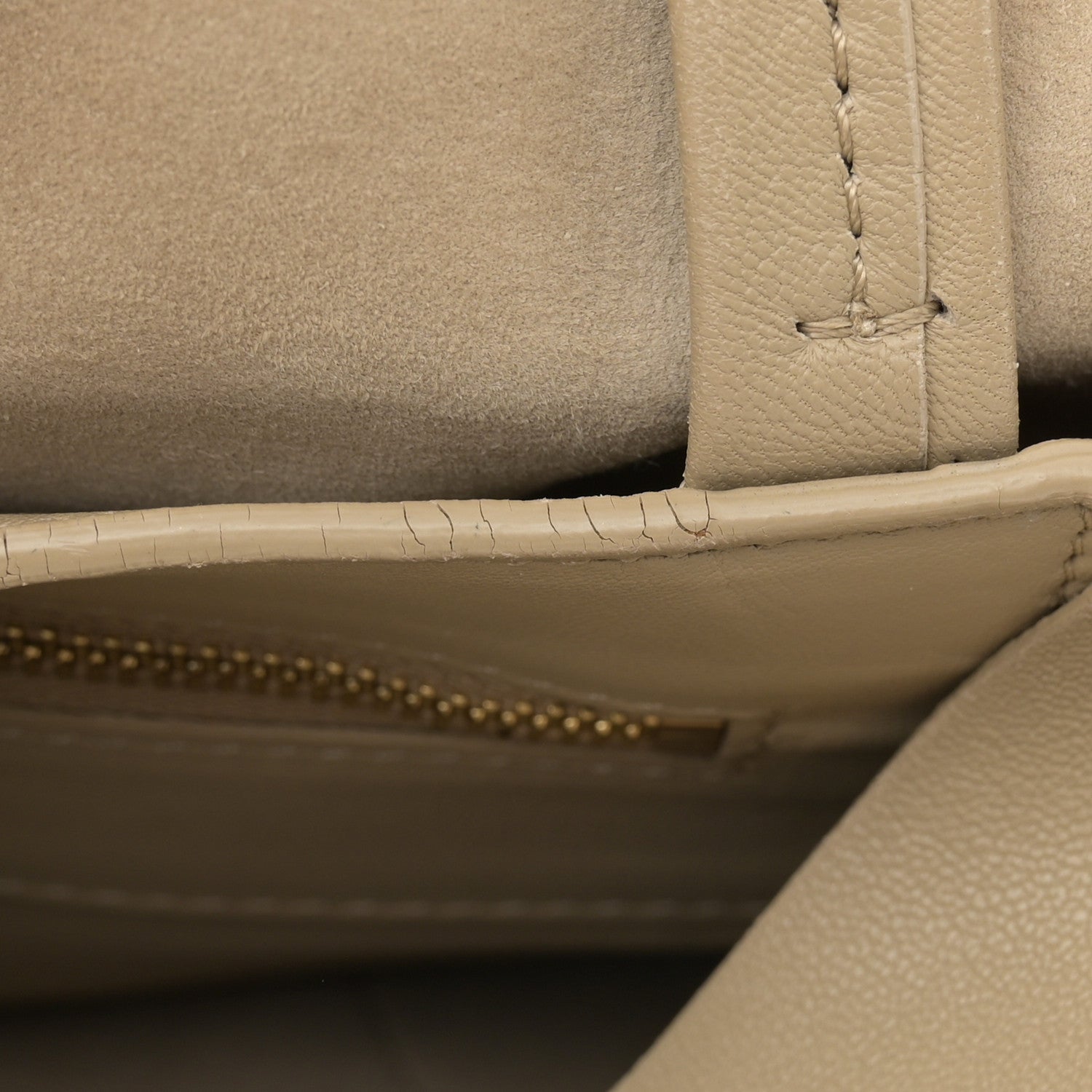 Celine Lambskin Horizontal Cabas Beige 13 of 20